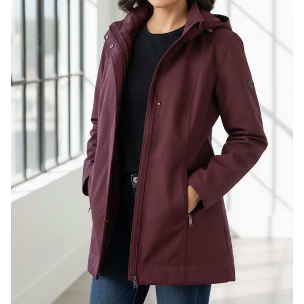 Andrew Marc Plum Hooded Jacket